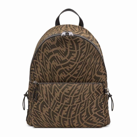 BALO FENDI Backpack in Brown FF Vertigo Fabric
