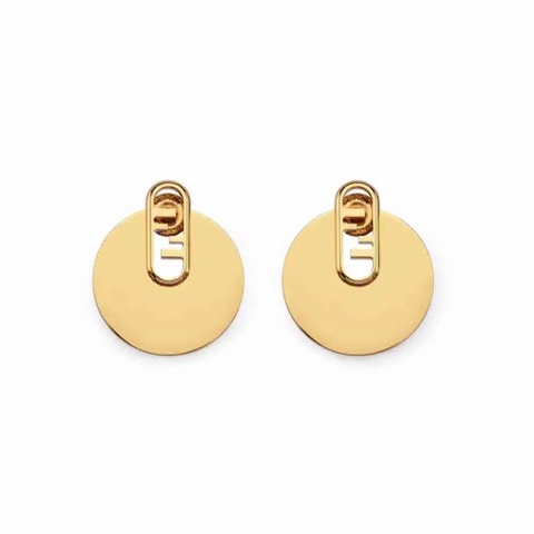 BÔNG TAI Fendi Women O Lock Earrings Gold Colored