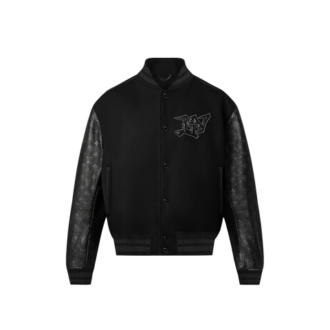 ÁO LOUIS VUITTON MONOGRAM EMBOSSED LEATHER AND WOOL BLOUSON