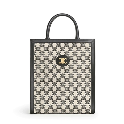 TÚI Celine Women Small Cabas Vertical in Textile with Triomphe Embroidery