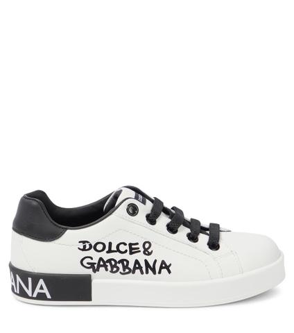 GIÀY MOSCHINO KIDS Logo leather sneakers
