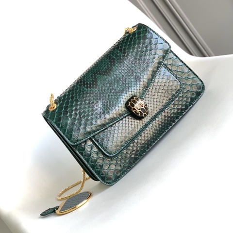 TÚI BULGARI SERPENTI FOREVER PYTHON DARK EMERAL HIGH CLASSY DA TRĂN