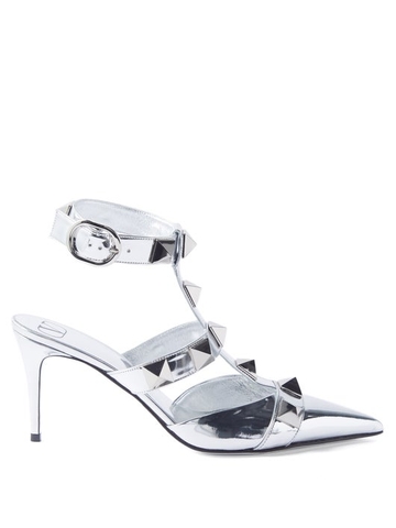 GIÀY VALENTINO GARAVANI Roman Stud pointed-toe leather pumps SS2022