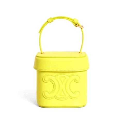 TÚI Celine Women Small Box Cuir Triomphe in Smooth Calfskin-Yellow