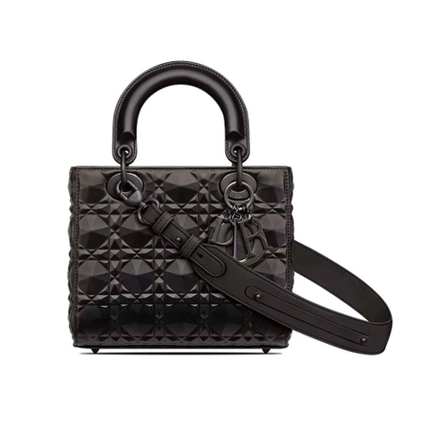 TÚI Dior Women Small Lady Dior my Abcdior Bag Black Cannage Calfskin with Diamond Motif