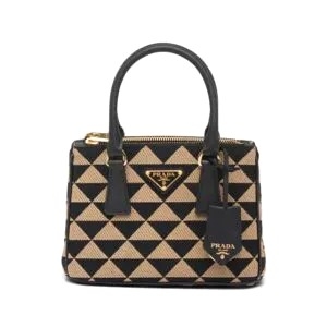 TÚI Prada Women Galleria Embroidered Jacquard Fabric Micro-Bag