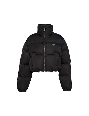 ÁO PRADA Water-reactive cropped recycled-polyamide down jacket