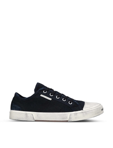GIÀY BALENCIAGA Paris distressed-cotton low-top trainers
