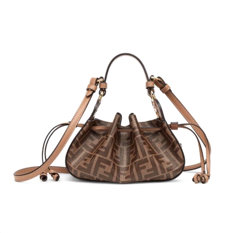TÚI Fendi Women Pomodorino Brown FF Fabric Mini-Bag