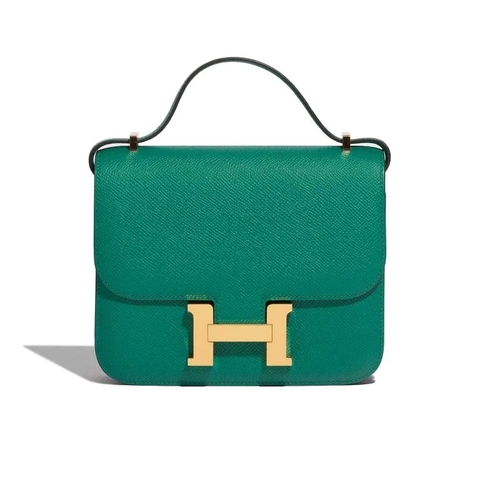 TÚI Hermès Constance 18 Espom Vert Jade Gold Buckle khóa vàng