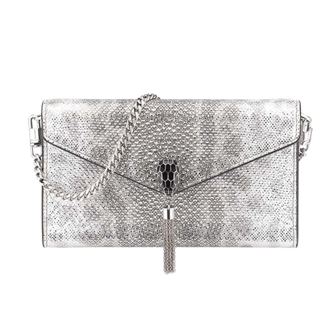 TÚI BULGARI SERPENTI FOREVER Pochette in Black Nappa Leather