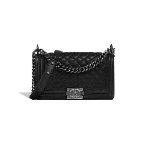 TÚI Chanel Boy Medium Caviar Black