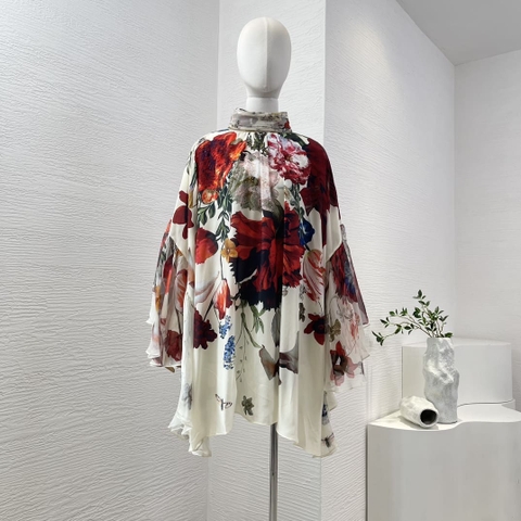 VÁY CAMILLA WHITE RED FLORAL PRINT MIDI DRESS High Classy