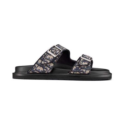 DÉP SANDAL DIOR Màu Be và Đen Dior Oblique Jacquard