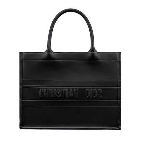 TÚI Dior Women Small Dior Book Tote Black Calfskin