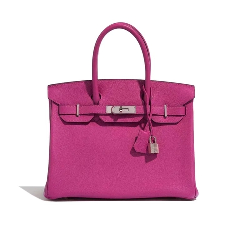 TÚI Hermès Birkin 30 Togo Rose Pourpre Silver Buckle khóa trắng