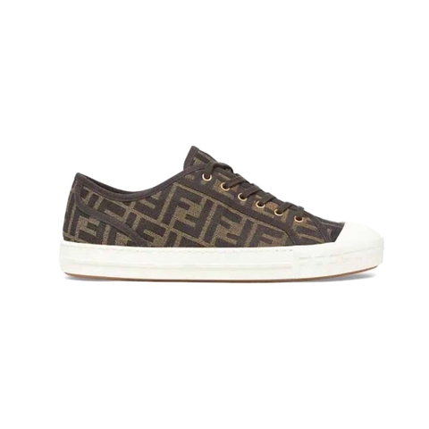 GIÀY FENDI Domino Brown FF Fabric Low-Tops SS2022