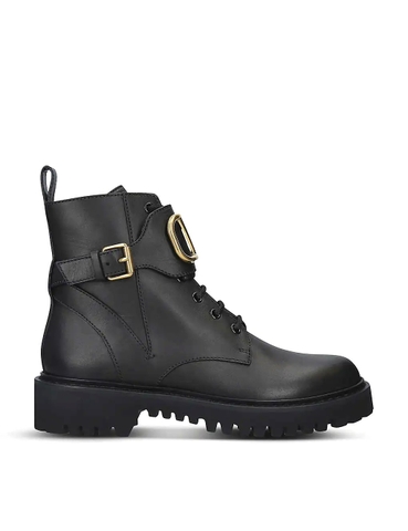 GIÀY VALENTINO GARAVANI Logo-plaque leather ankle boots