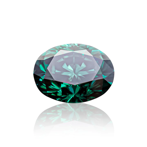 KIM CƯƠNG Oval Cut Green Loose Moissanite Stone