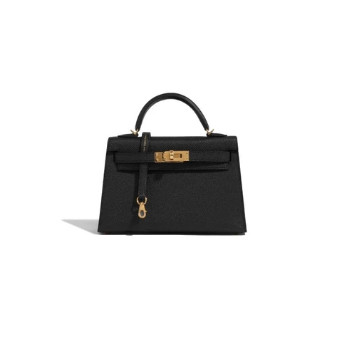TÚI Hermès Kelly Mini Epsom Black Gold Buckle khóa vàng