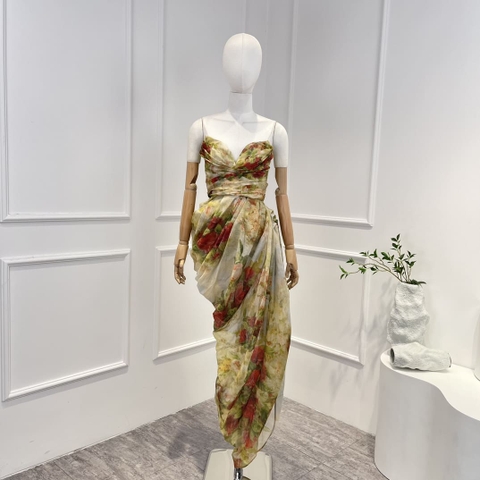 VÁY ZIMMERMANN RED FLORAL PRINT LONG DRESS High Classy