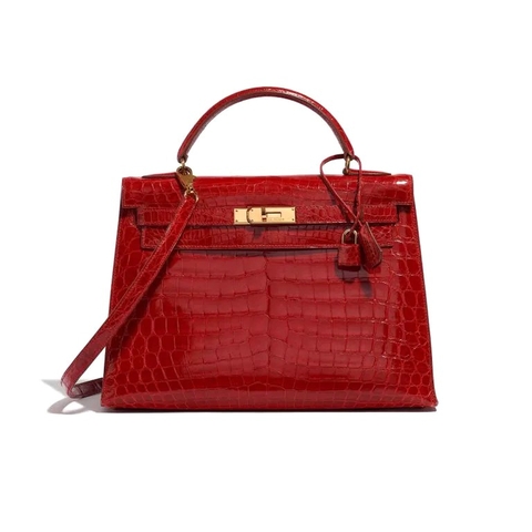 TÚI Hermès Kelly 32 Niloticus Crocodile Braise da cá sấu sông Nile Gold Buckle khóa vàng