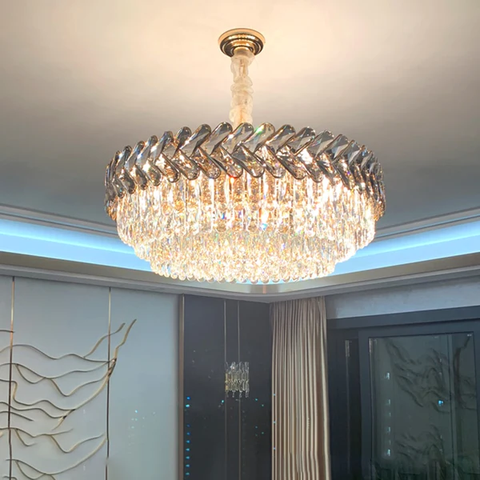 ĐÈN CHÙM Ruby Three Tier Rounded Crystal Wrapped Chandelier