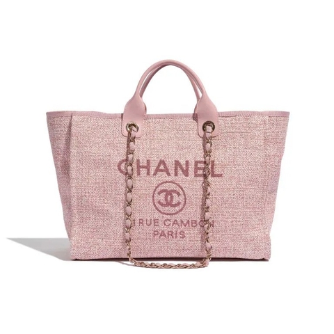 TÚI Chanel Deauville Medium Tweed Pink