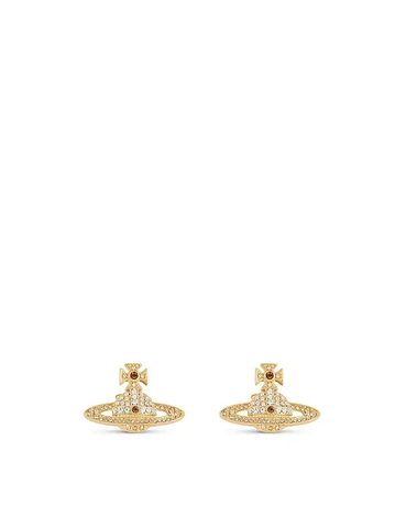 BÔNG TAI VIVIENNE WESTWOOD JEWELLERY Kika yellow gold-toned brass and crystal stud earrings
