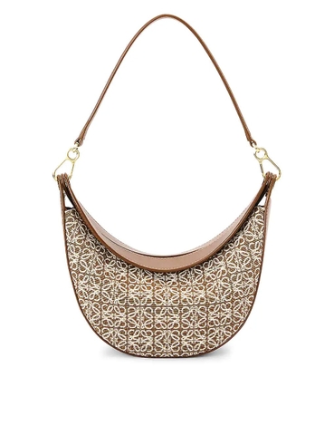 TÚI LOEWE Luna small anagram-patterned jacquard and leather shoulder bag