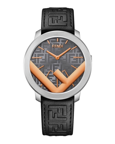 FENDI FF-Embossed Leather Watch