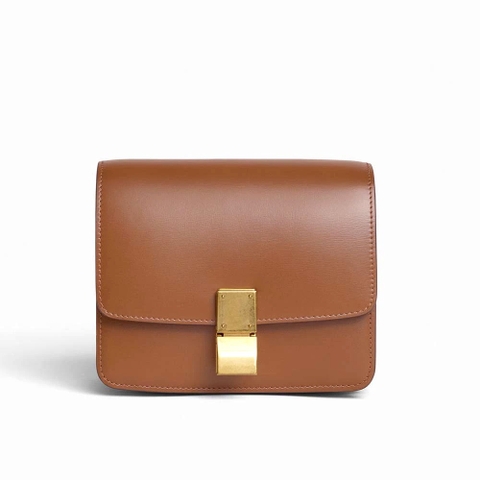 TÚI Celine Women Small Classic Bag in Box Calfskin Leather-Brown
