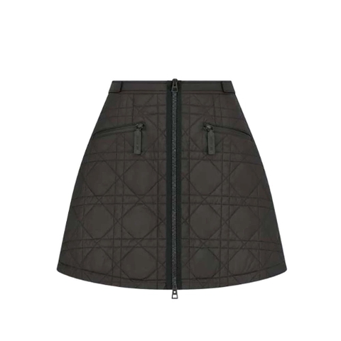 Chân váy Dior Macrocannage Flared Miniskirt Black Quilted Technical Taffeta
