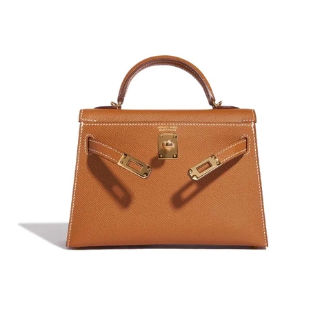 TÚI Hermès Kelly Mini Epsom Gold Gold Buckle khóa trắng
