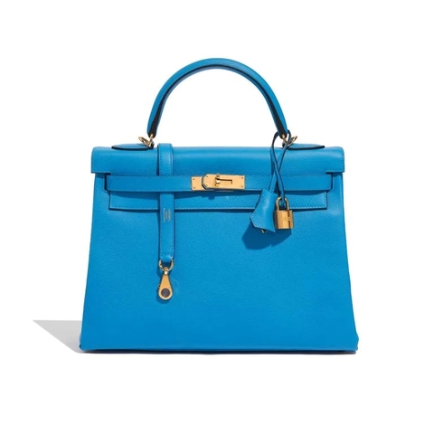 TÚI Hermès Kelly 32 Evercolour Blue Frida Gold Buckle khóa vàng