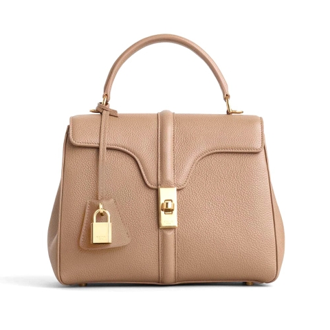 TÚI Celine Women Small 16 Bag in Grained Calfskin-Sandy