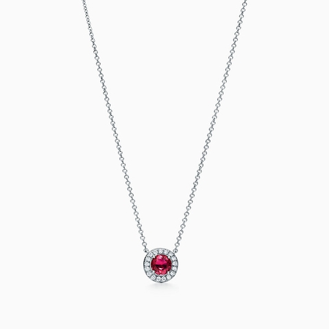 Dây Tiffany Soleste® pendant in red zirconia with a ruby and moissanite diamonds.