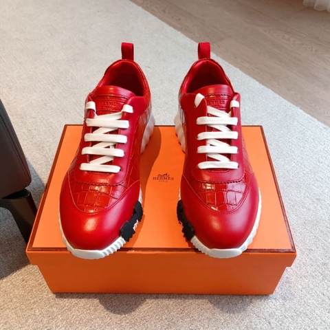 GIÀY HERMES BOUNCING SNEAKER LOW SPORTS EMBOSSED CROC RED