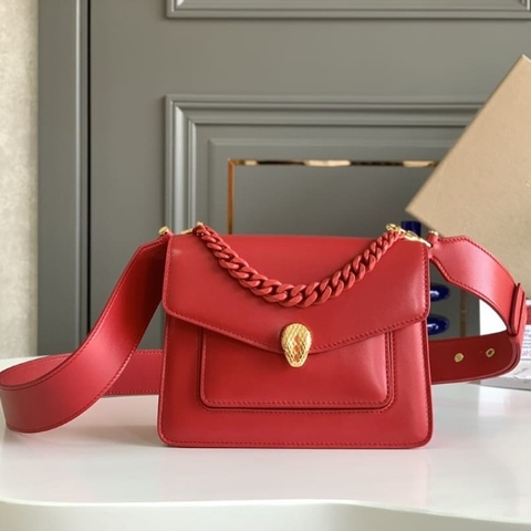 TÚI BULGARI SERPENTI FOREVER SHEEPSKIN RED HIGH CLASSY DA CỪU