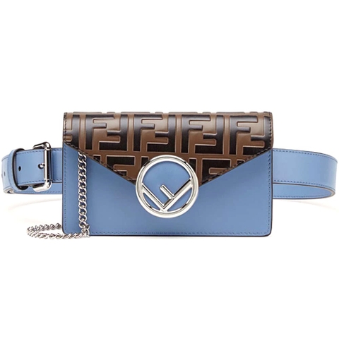TÚI Fendi Women Belt Bag in Calf Leather-Blue