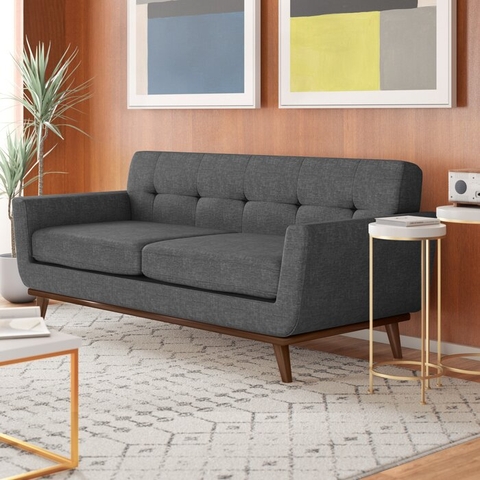 SOFA NỈ CHÂN GỖ TỰ NHIÊN LOMBARDY