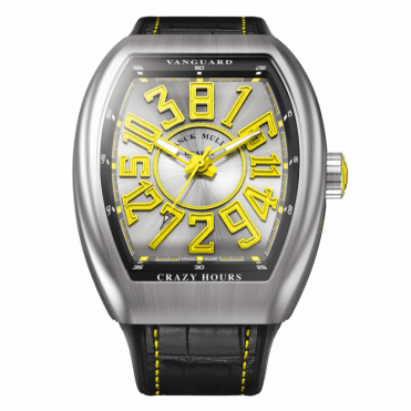 FRANCK MULLER VANGUARD CRAZY HOURS BRUSHED STEEL AUTOMATIQUE