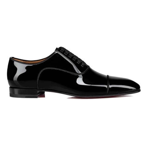 GIÀY CHRISTIAN LOUBOUTIN Greggo Lace-up Shoes in Patent Calf Leather-Black