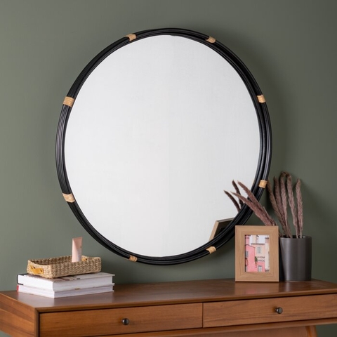 GƯƠNG AMI Round Wood Accent Mirror
