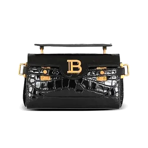 TÚI BALMAIN Women B-Buzz 19 Bag in Crocodile-print Leather