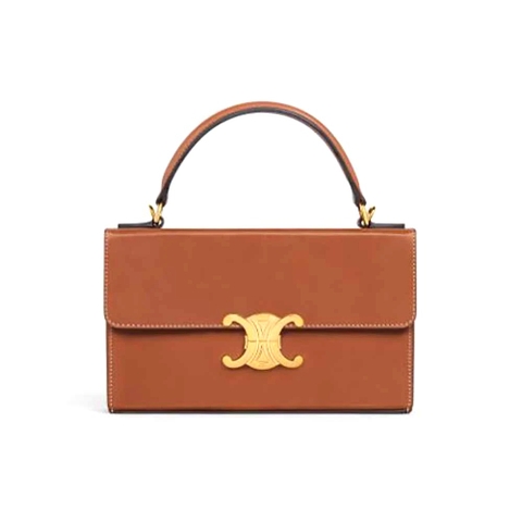 TÚI Celine Women Box Triomphe in Natural Calfskin-Tan