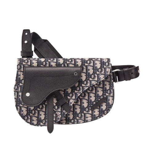 TÚI Dior Saddle Pouch Dior Oblique Jacquard-Silver
