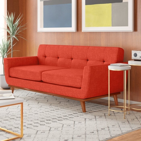 SOFA NỈ CHÂN GỖ TỰ NHIÊN LOMBARDY
