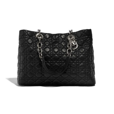 TÚI DIOR Shopper Medium Lamb Black da cừu