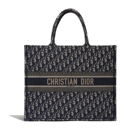 TÚI DIOR Book Tote Large Canvas Blue White